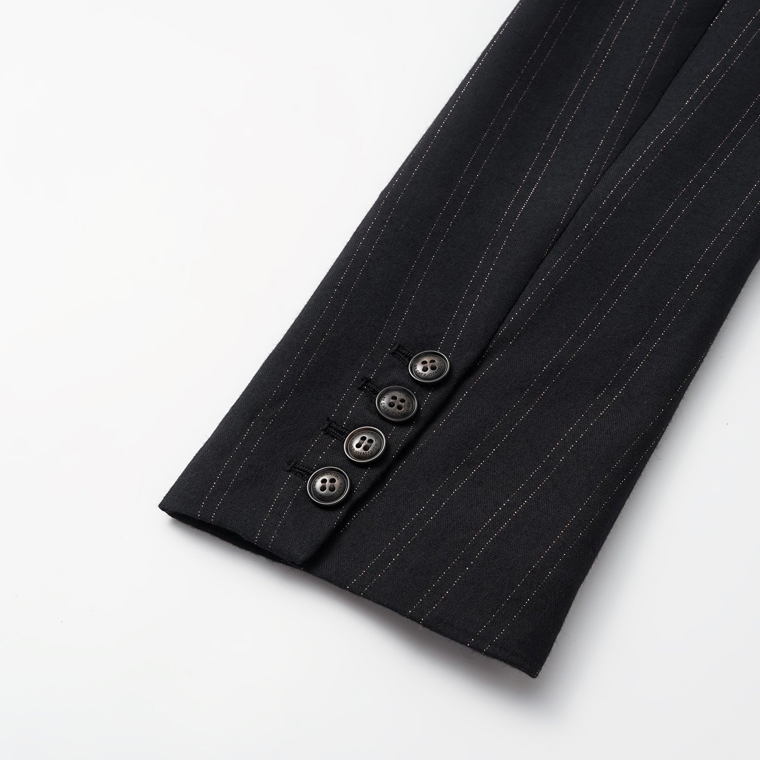 "Speak Sleek." 義大利織金工藝直條oversized西裝外套—Indigo