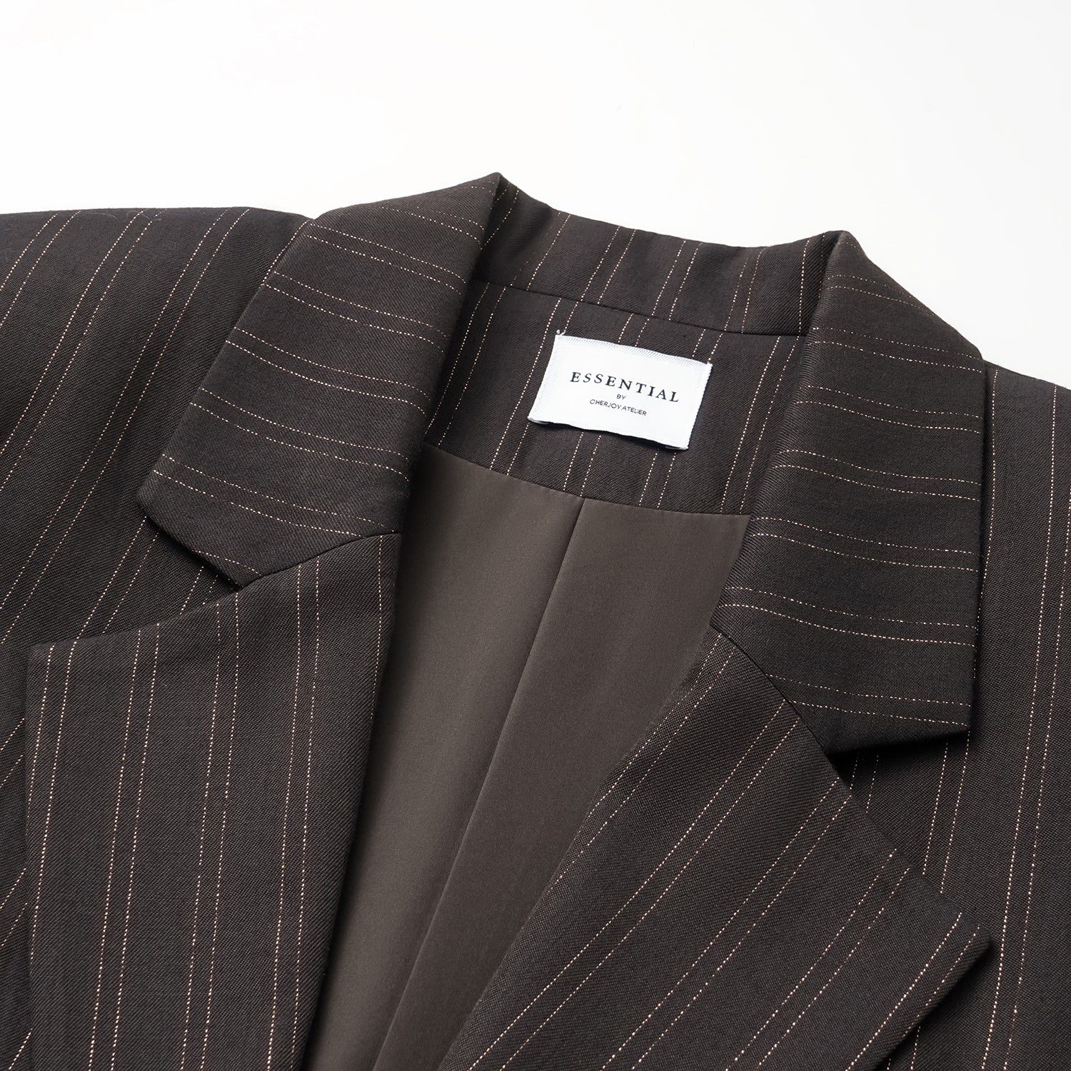 "Speak Sleek." 義大利織金工藝直條oversized西裝外套—InK