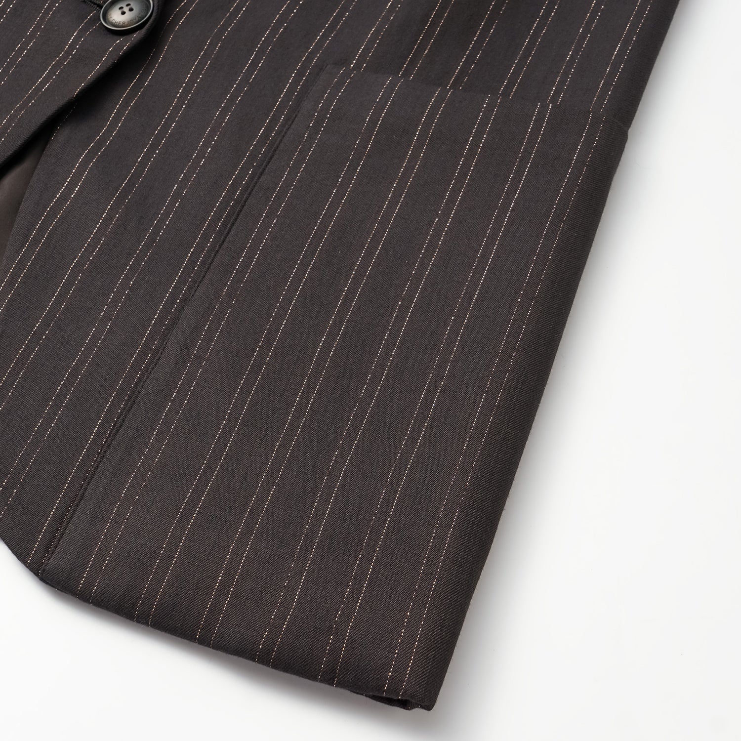 "Speak Sleek." 義大利織金工藝直條oversized西裝外套—InK