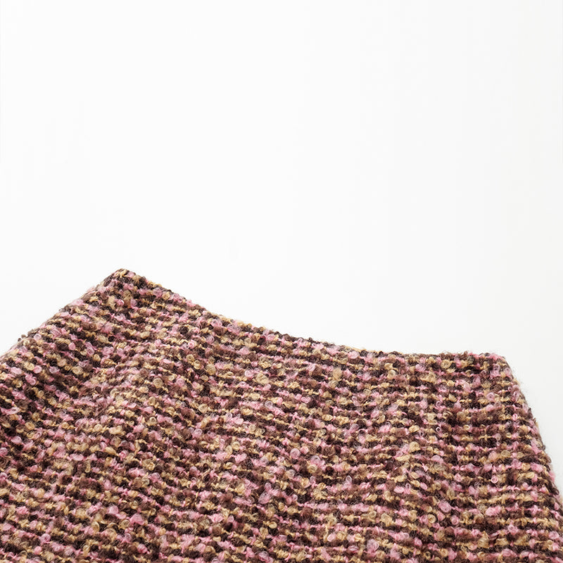 "Afternoon in Los Angeles" Tweed Skirt—Cinnamon Roll 