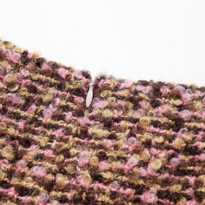 "Afternoon in Los Angeles" Tweed Skirt—Cinnamon Roll 