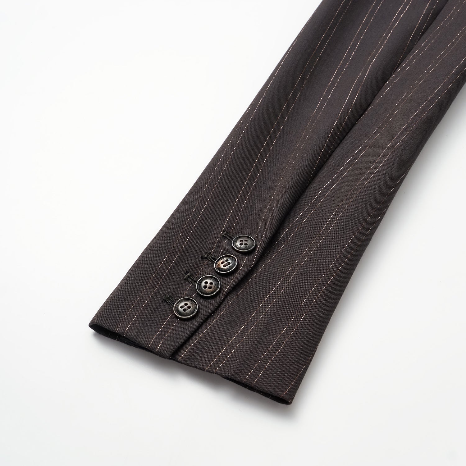 "Speak Sleek." 義大利織金工藝直條立體剪裁西裝外套—Ink