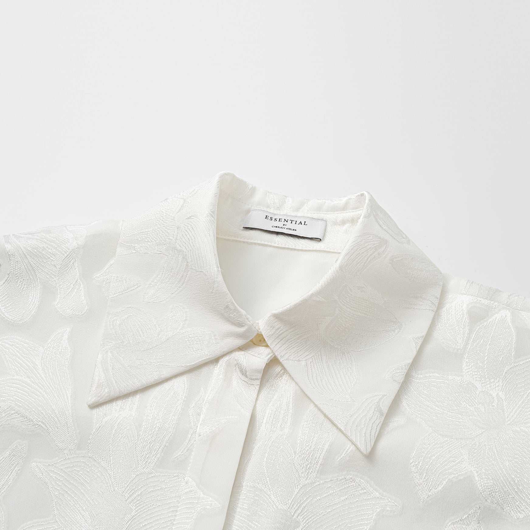 "Imperial Garden teatime" 義大利燒花工藝提花羊腿袖襯衫