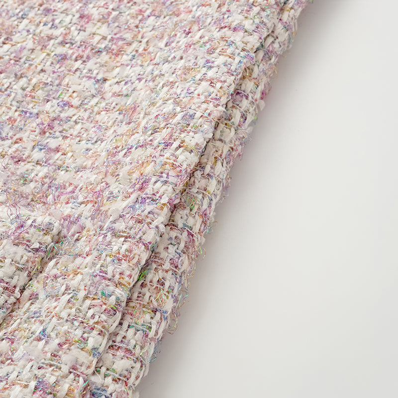 "Chelsea Tea Time" tweed faux two-piece dress—Sparkle. 