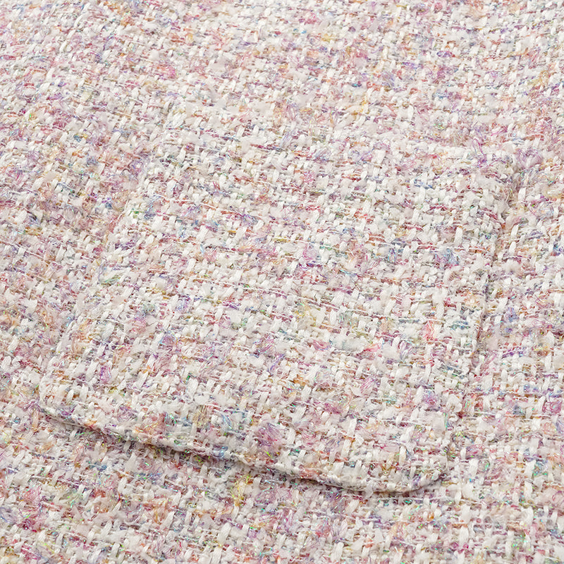 "Chelsea Tea Time" tweed faux two-piece dress—Sparkle. 