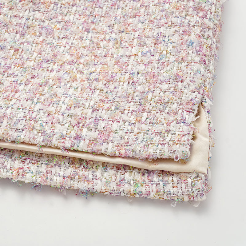 "Chelsea Tea Time" tweed faux two-piece dress—Sparkle. 