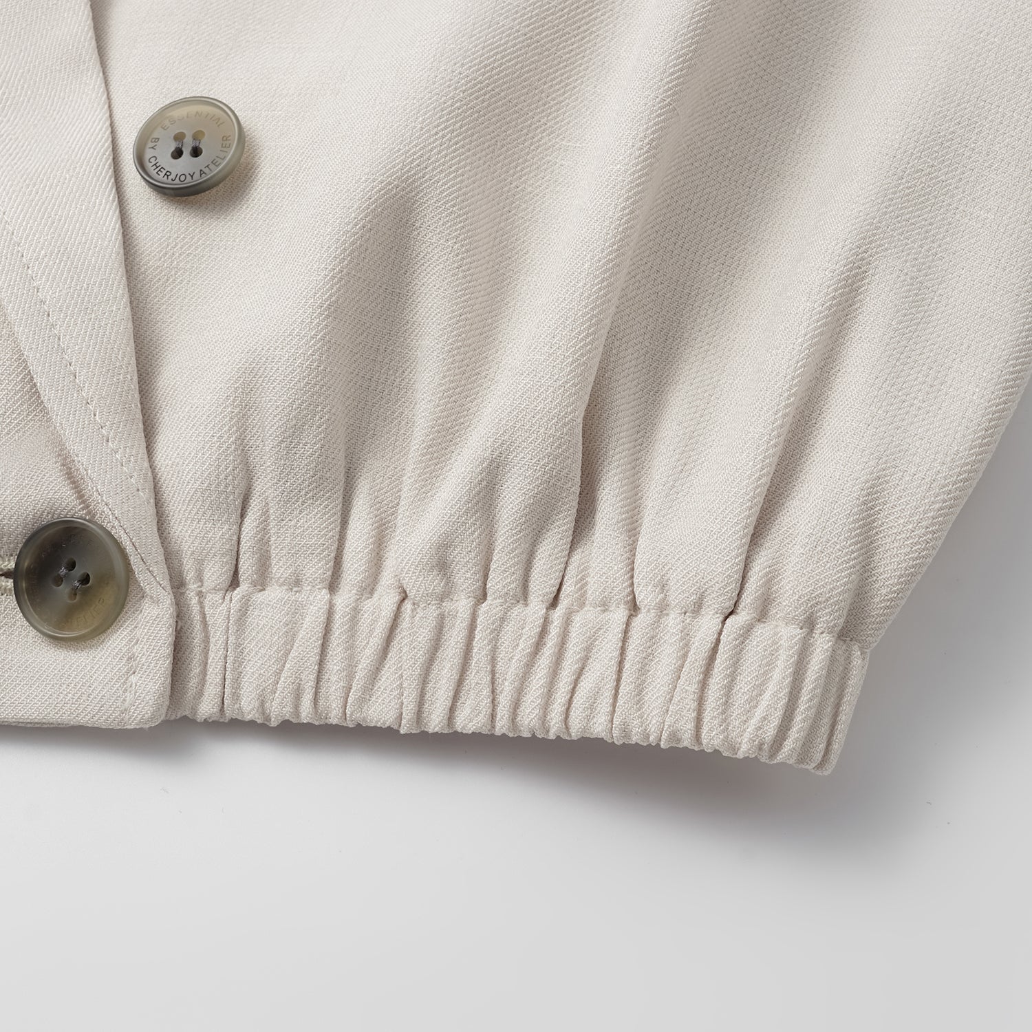 "Weekend at Monaco." 特殊絲竹肌理工藝醋酸背心—Beige