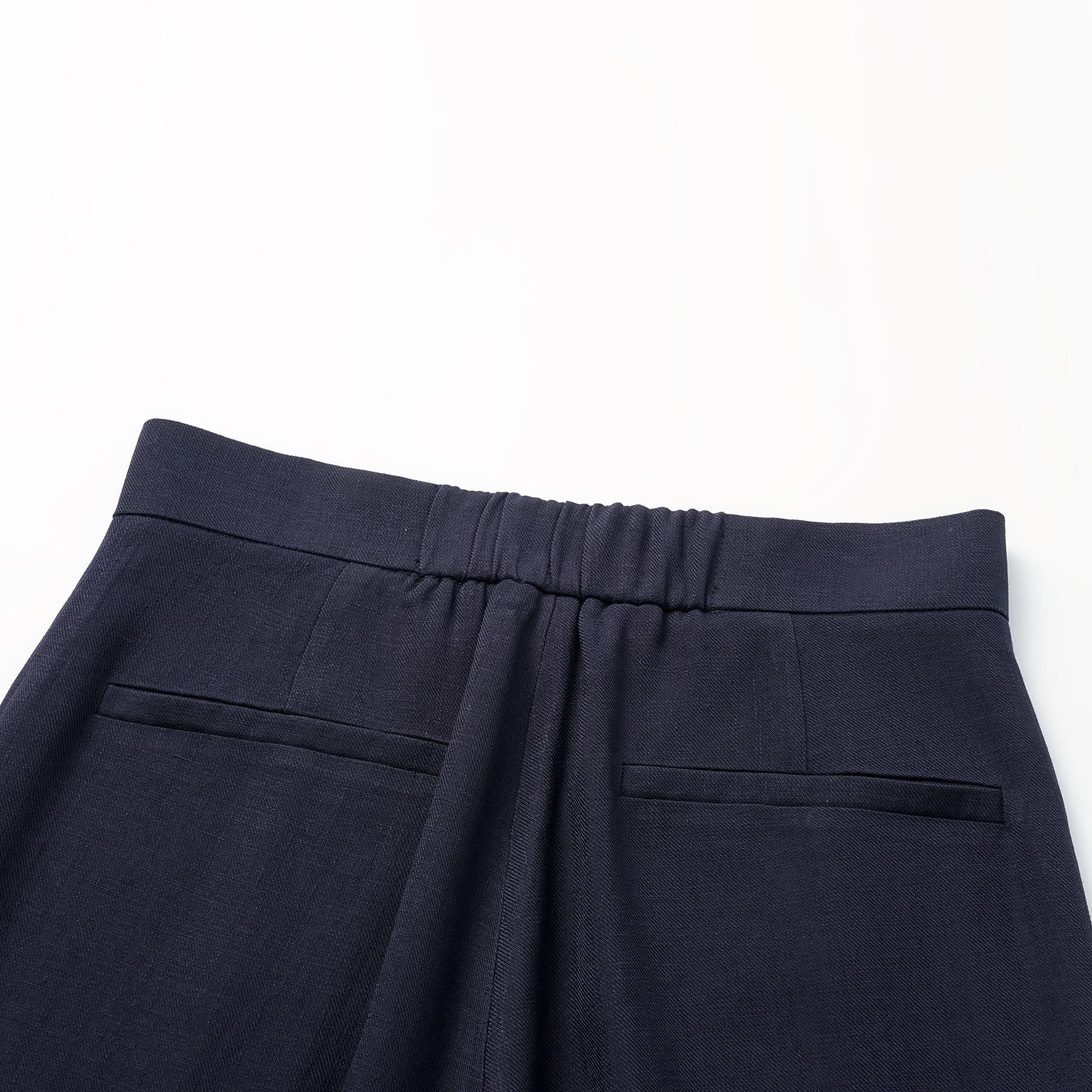 "Weekend at Monaco." 特殊絲竹肌理工藝醋酸休閒喇叭褲—Ink