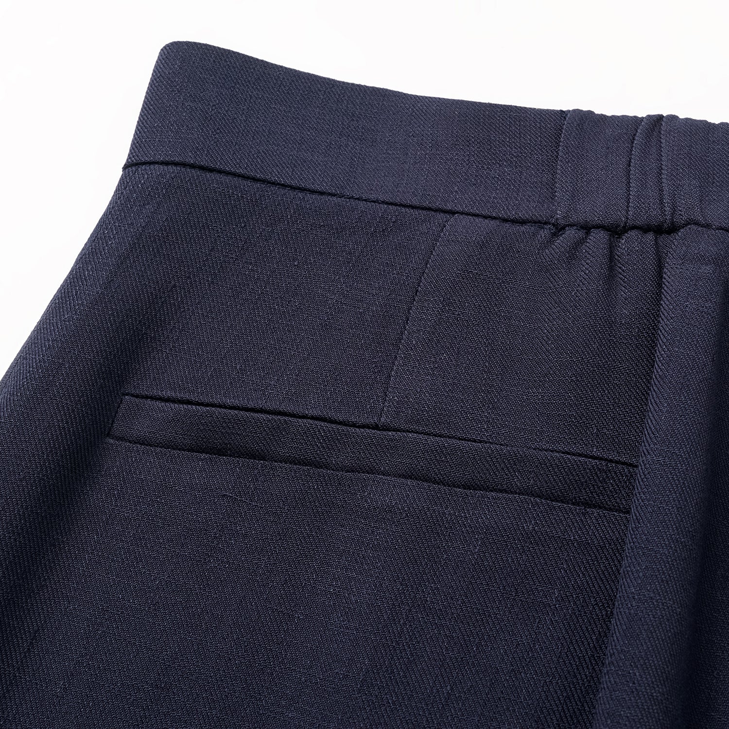 "Weekend at Monaco." 特殊絲竹肌理工藝醋酸休閒喇叭褲—Ink