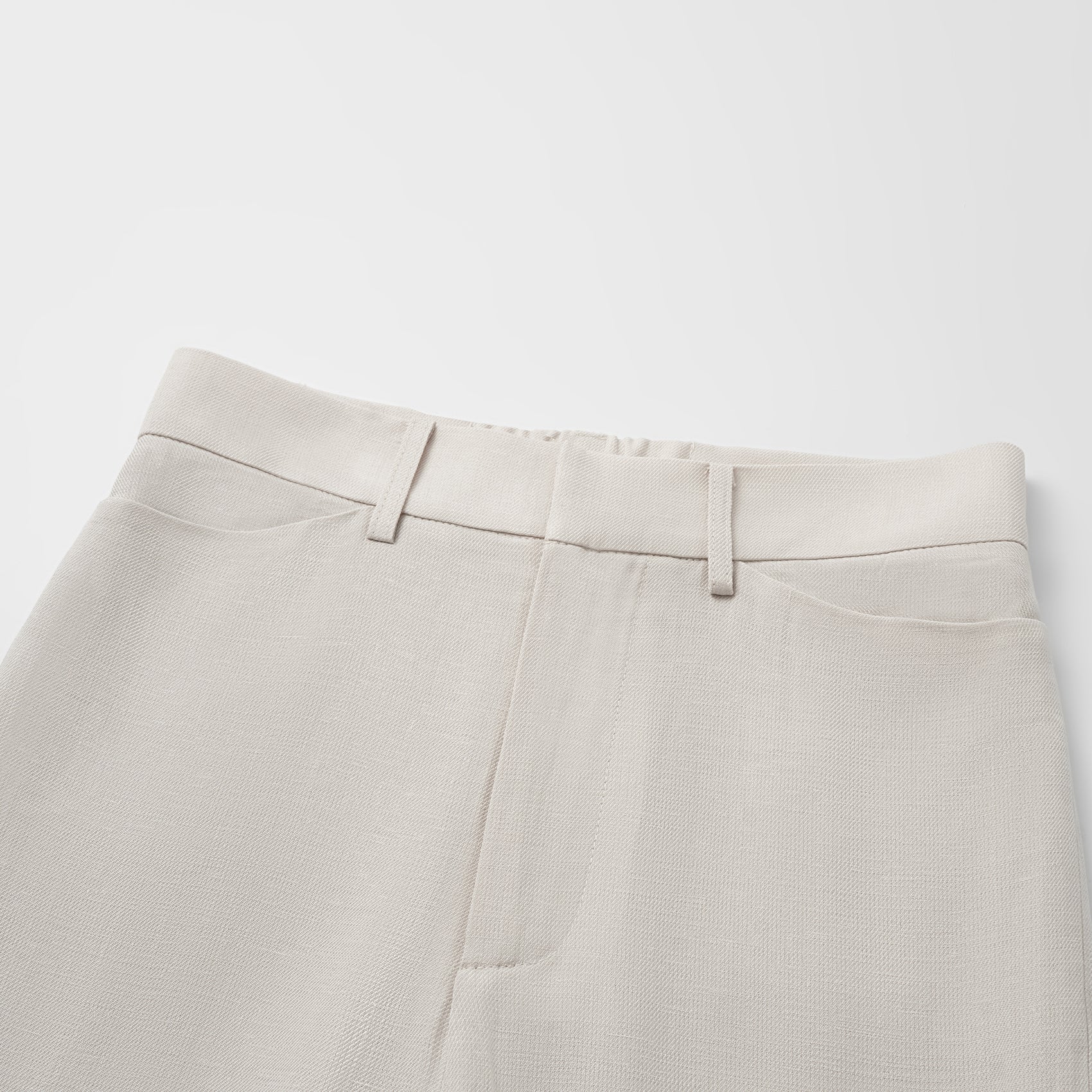 "Weekend at Monaco." 特殊絲竹肌理工藝醋酸休閒九分褲—Beige