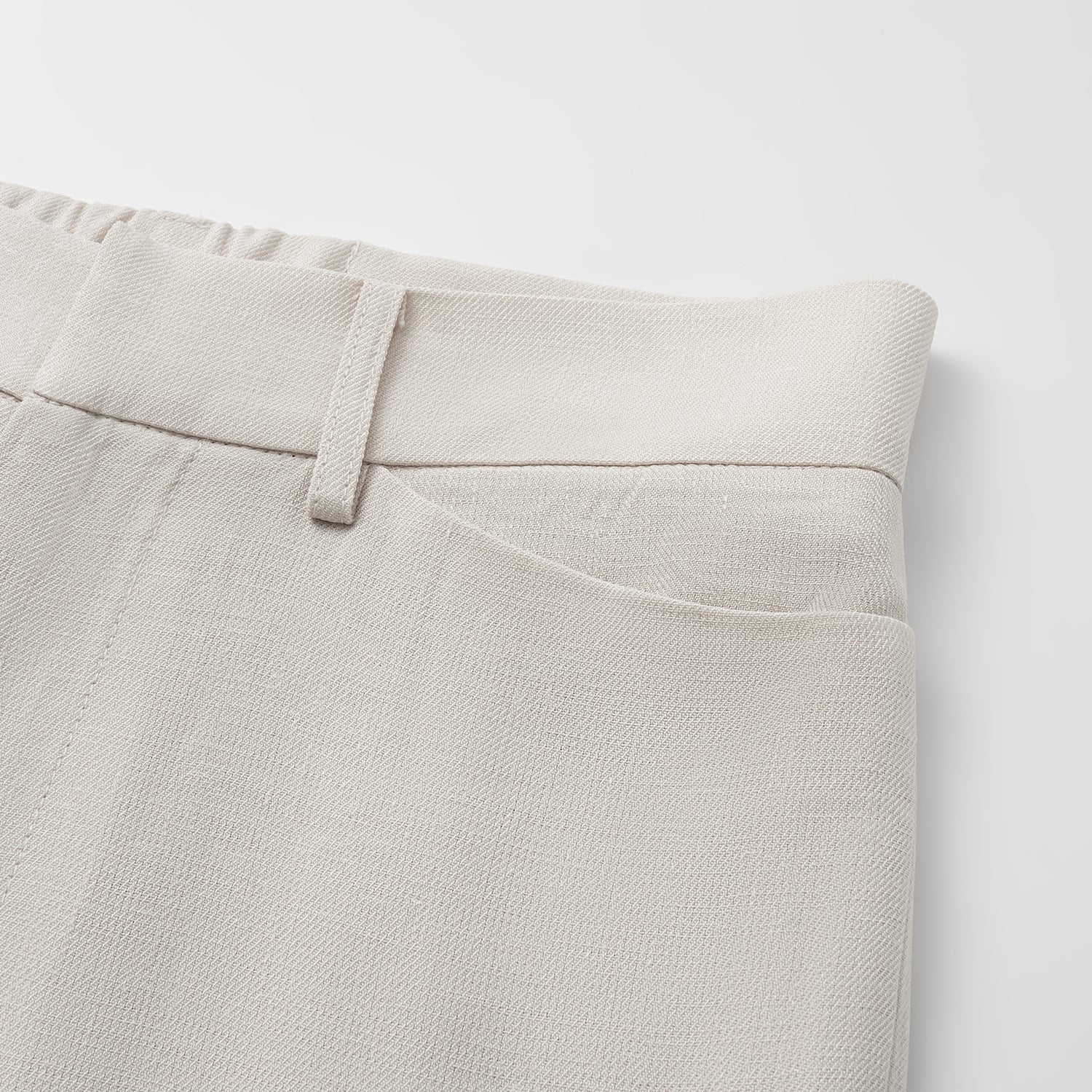 "Weekend at Monaco." 特殊絲竹肌理工藝醋酸休閒九分褲—Beige