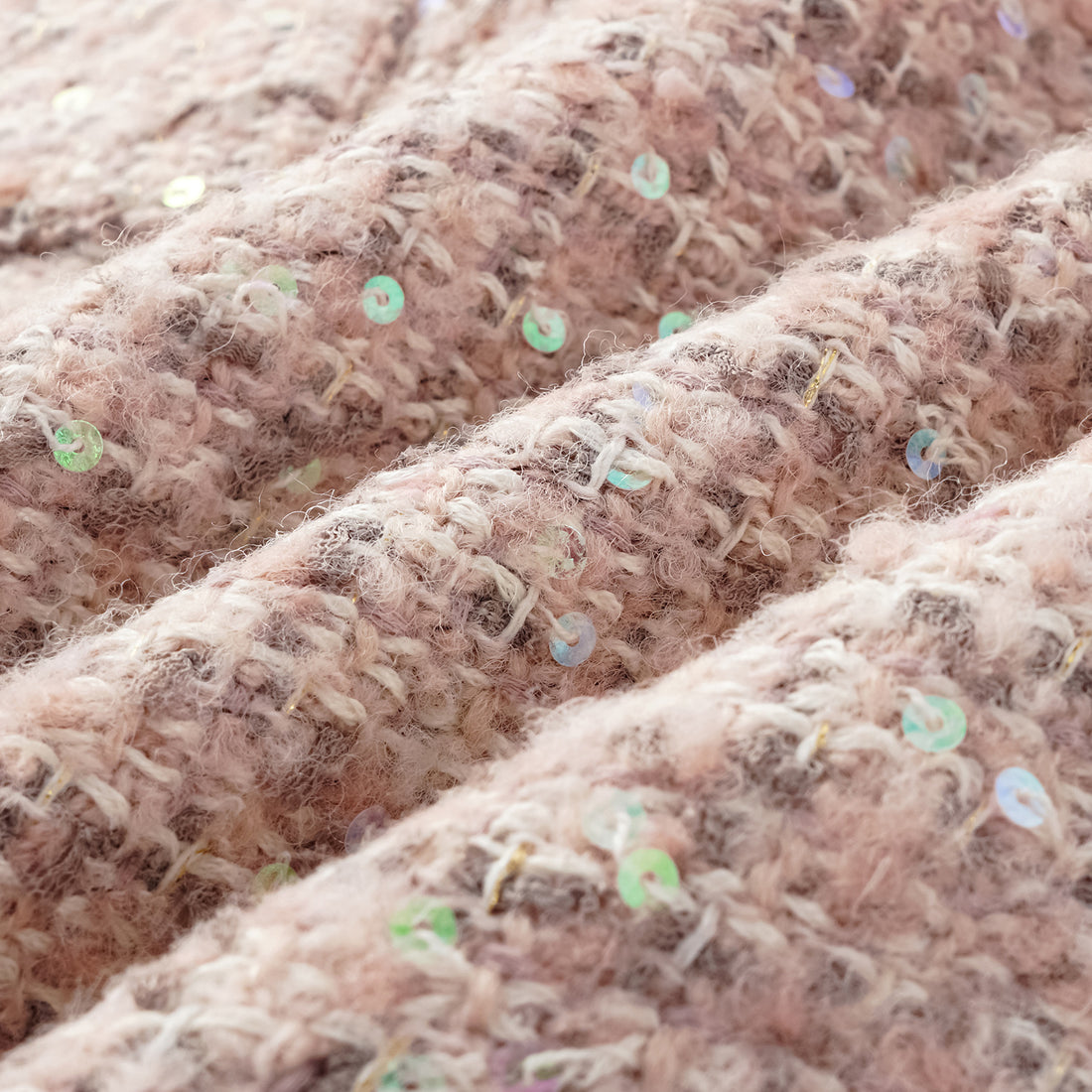 “Chelsea teatime.” Classic No.6 tweed jacket—Pink marshmallow 