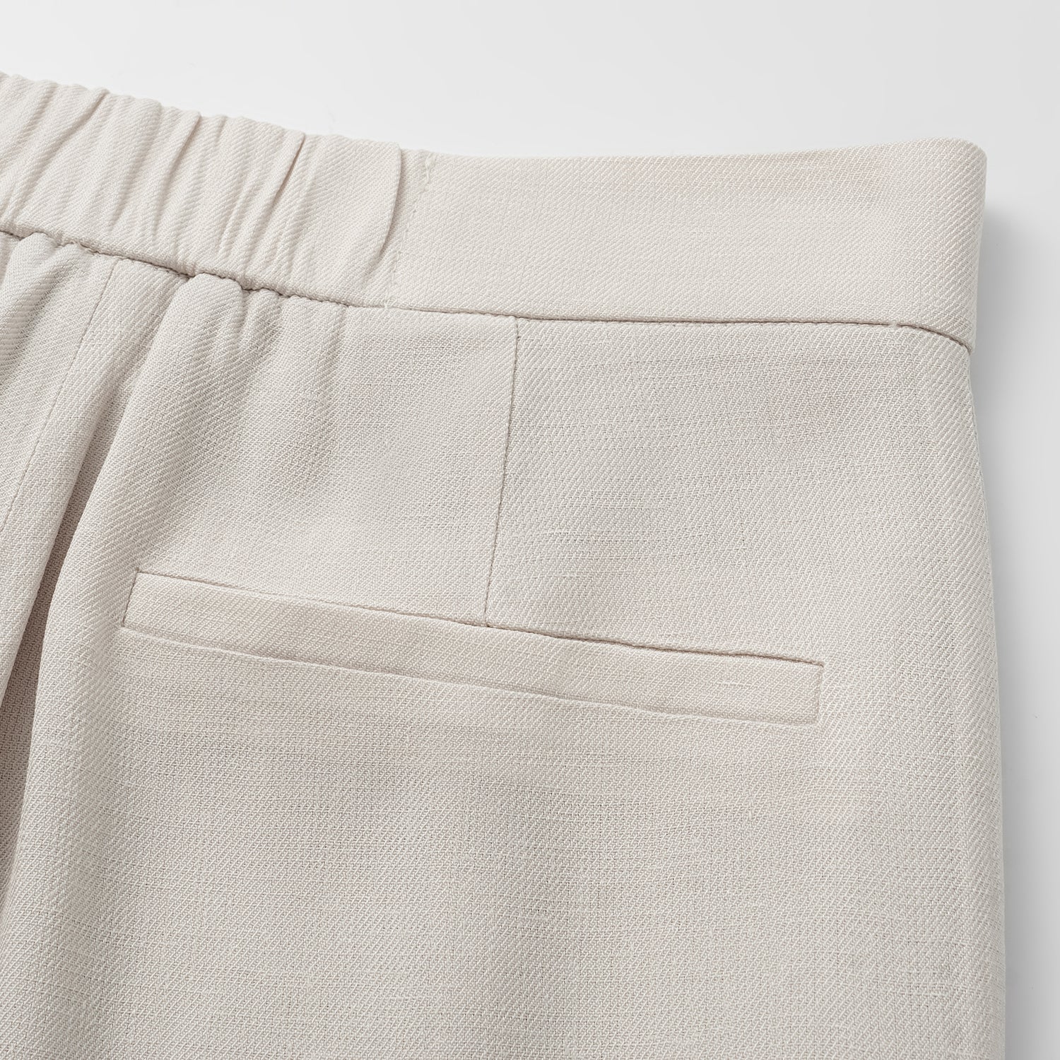 "Weekend at Monaco." 特殊絲竹肌理工藝醋酸休閒喇叭褲—Beige