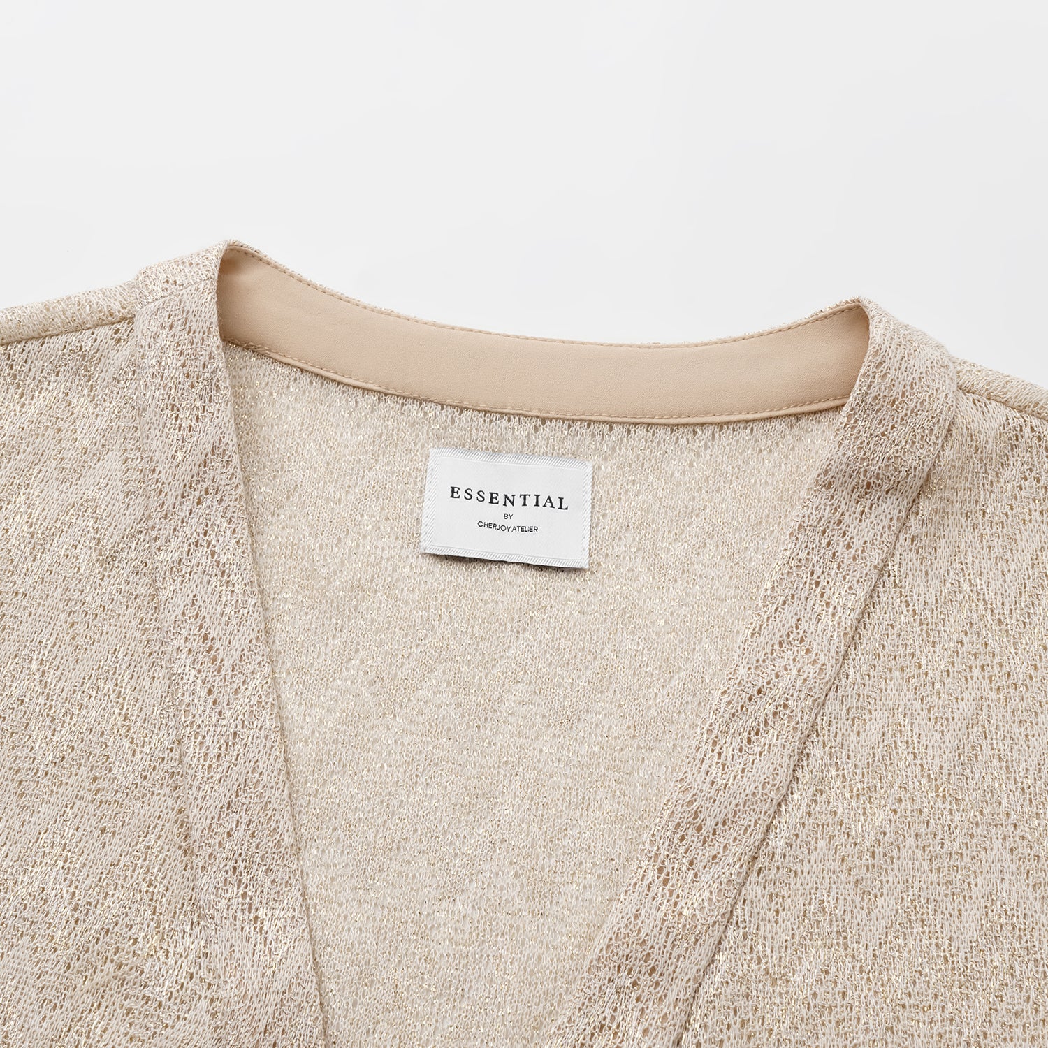 “Summer Diary” 義大利Chevron山形金縷織紋針織開衫—Isle Breeze沙嶼暖風