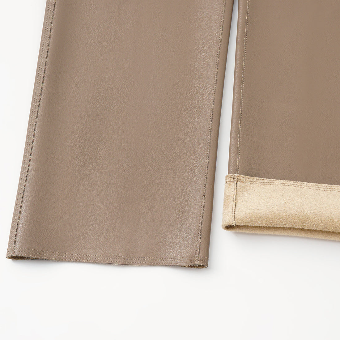 “Easy-go Chic” 純素皮精裁切皮工藝九分褲—Cameo Brown寶石布朗