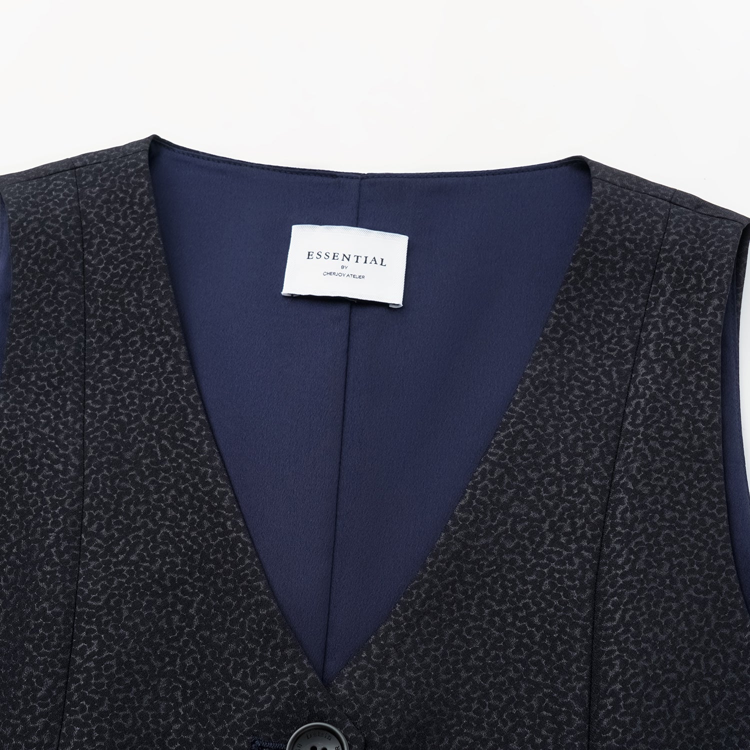 "Speak Sleek" 奢華特殊岩紋肌理西裝馬甲背心—Dark Mirage隱曜