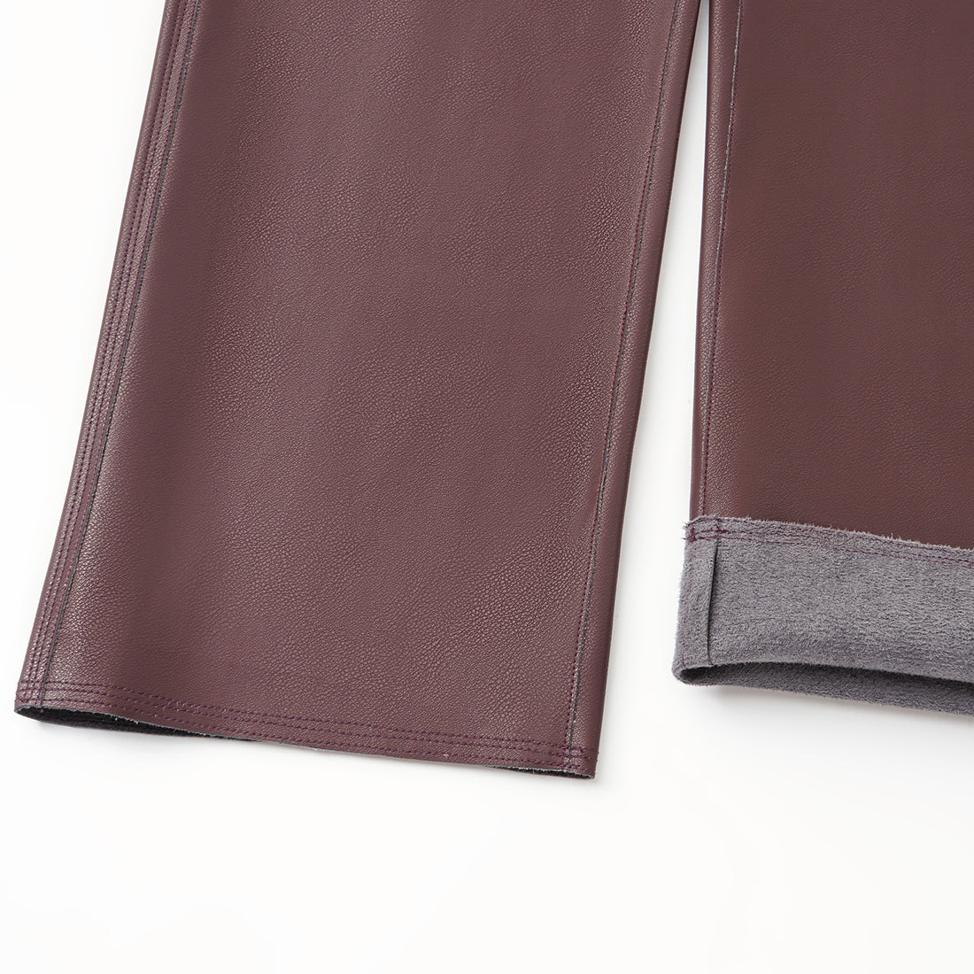 “Easy-go Chic” 純素皮精裁切皮工藝九分褲—Rum Raisin 微醺朗姆