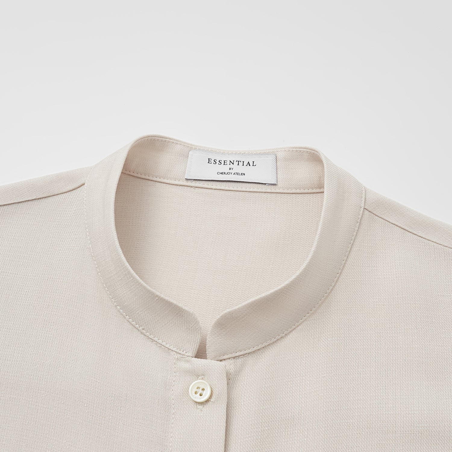 “知性時刻” 特殊絲竹肌理工藝醋酸襯衫—茶曦