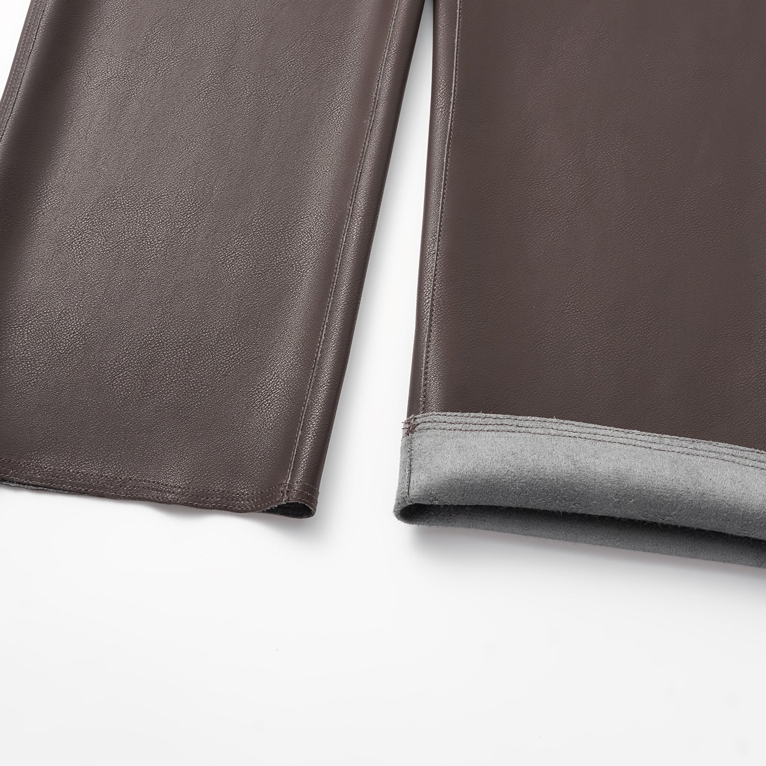 Easy-go Chic” 純素皮切皮工藝九分褲—麂皮棕