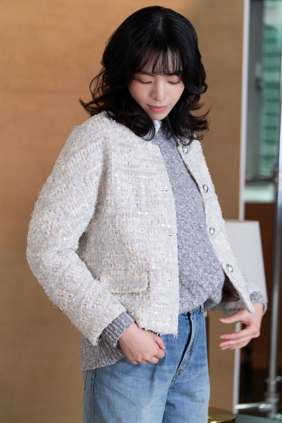 “織光成詩 Poetry Woven in Light” 瑞士高級訂製流光綴片花呢經典 No.18 外套