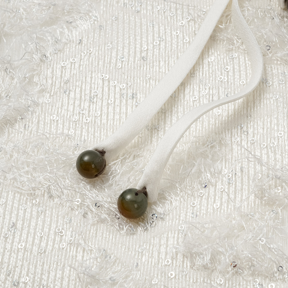 "Imperial Garden Teatime." Italian feather embroidery tassel craft light Chinese style vest - Yunyu 