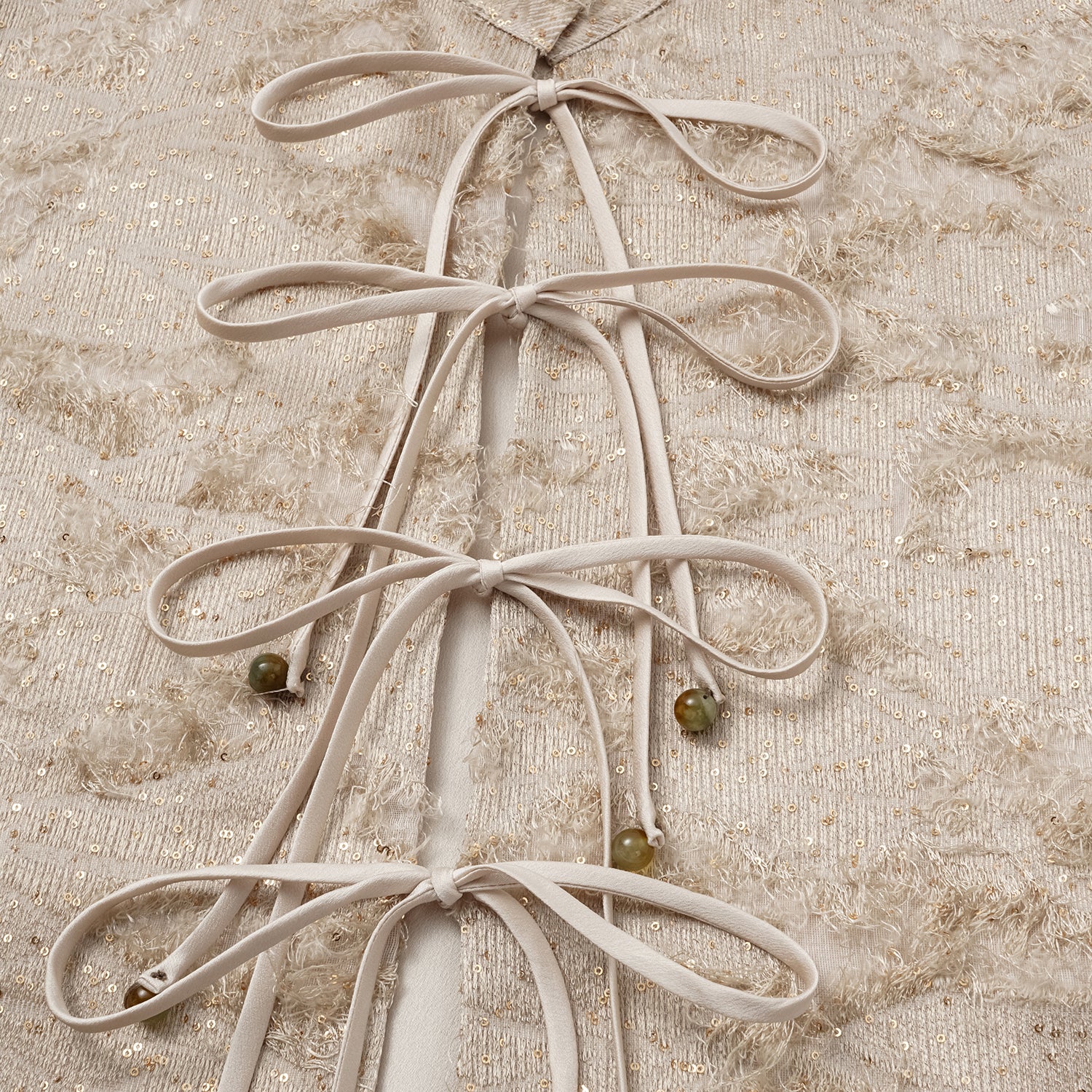 "Imperial Garden Teatime."義大利羽繡流蘇工藝輕國風背心—暮羽