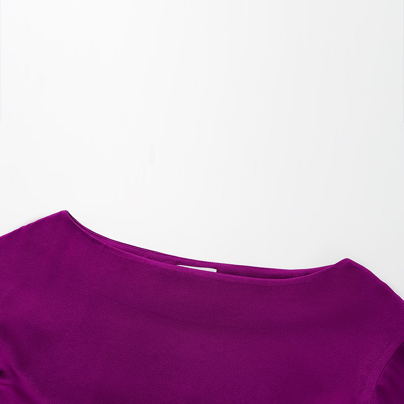 “Mayfair Datenight.” Crystal scale acetate Hepburn collar top - pink 