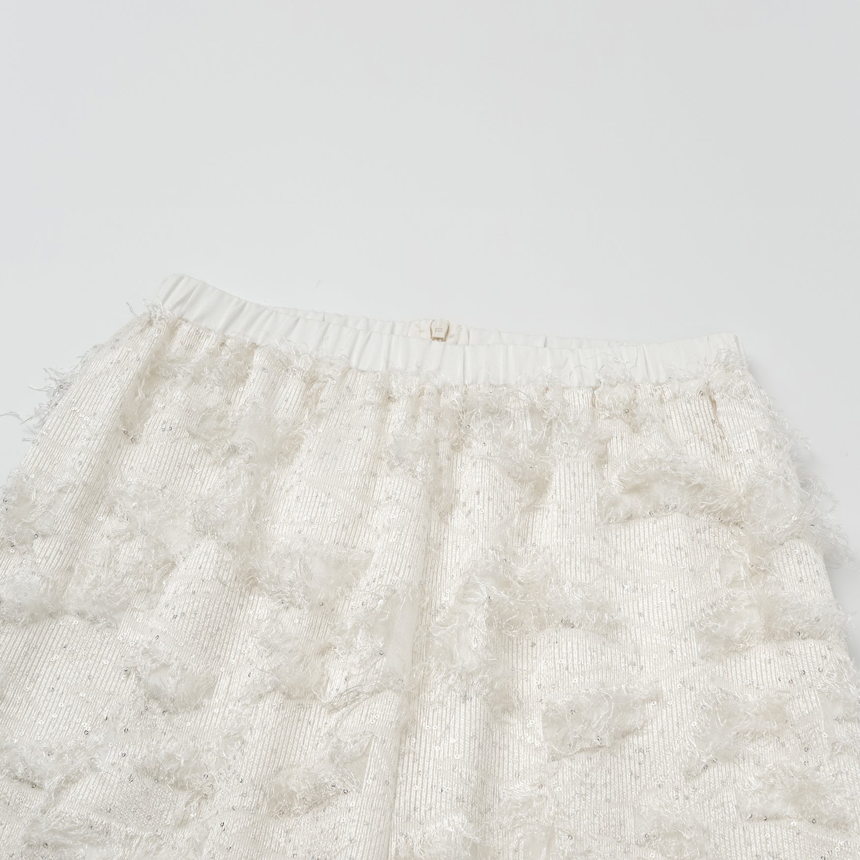 "Imperial Garden Teatime"義大利羽繡流蘇工藝輕國風闊腿長褲—雲羽