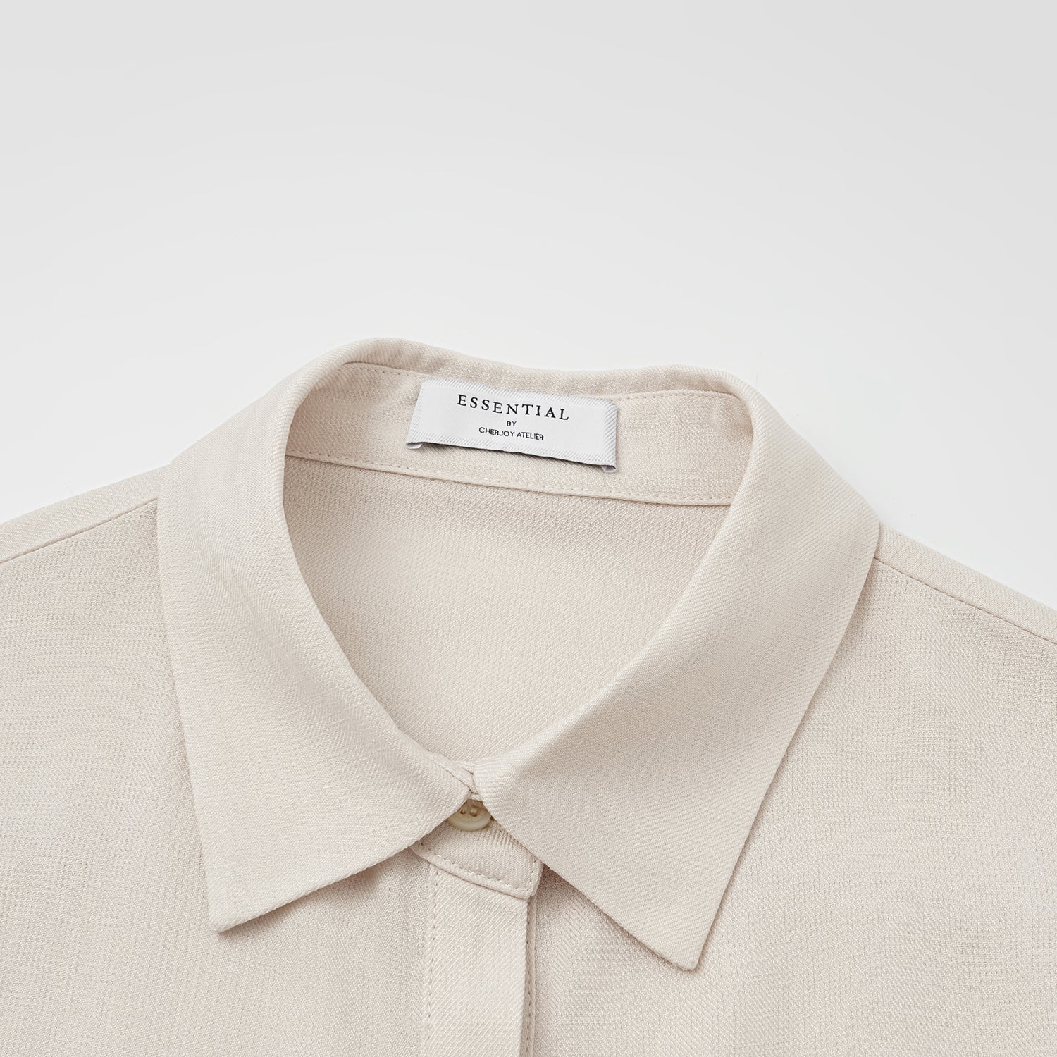 “知性時刻” 特殊絲竹肌理工藝醋酸襯衫洋裝—茶曦