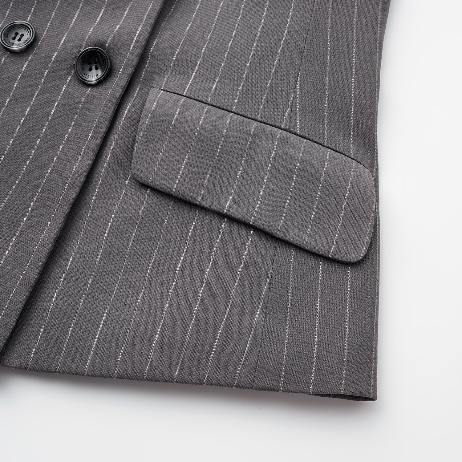 "Speak Sleek." 銀織工藝直條修身西裝外套—Urban Reverie藝境漫游