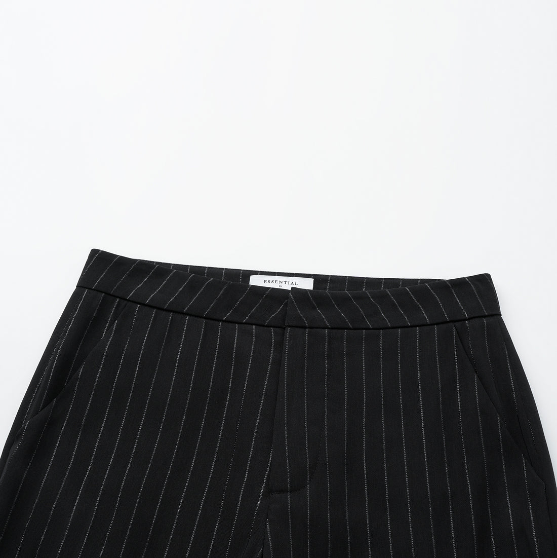 "Speak Sleek." 銀織工藝直條西裝喇叭褲—Shadow Rhythm沉光輕序