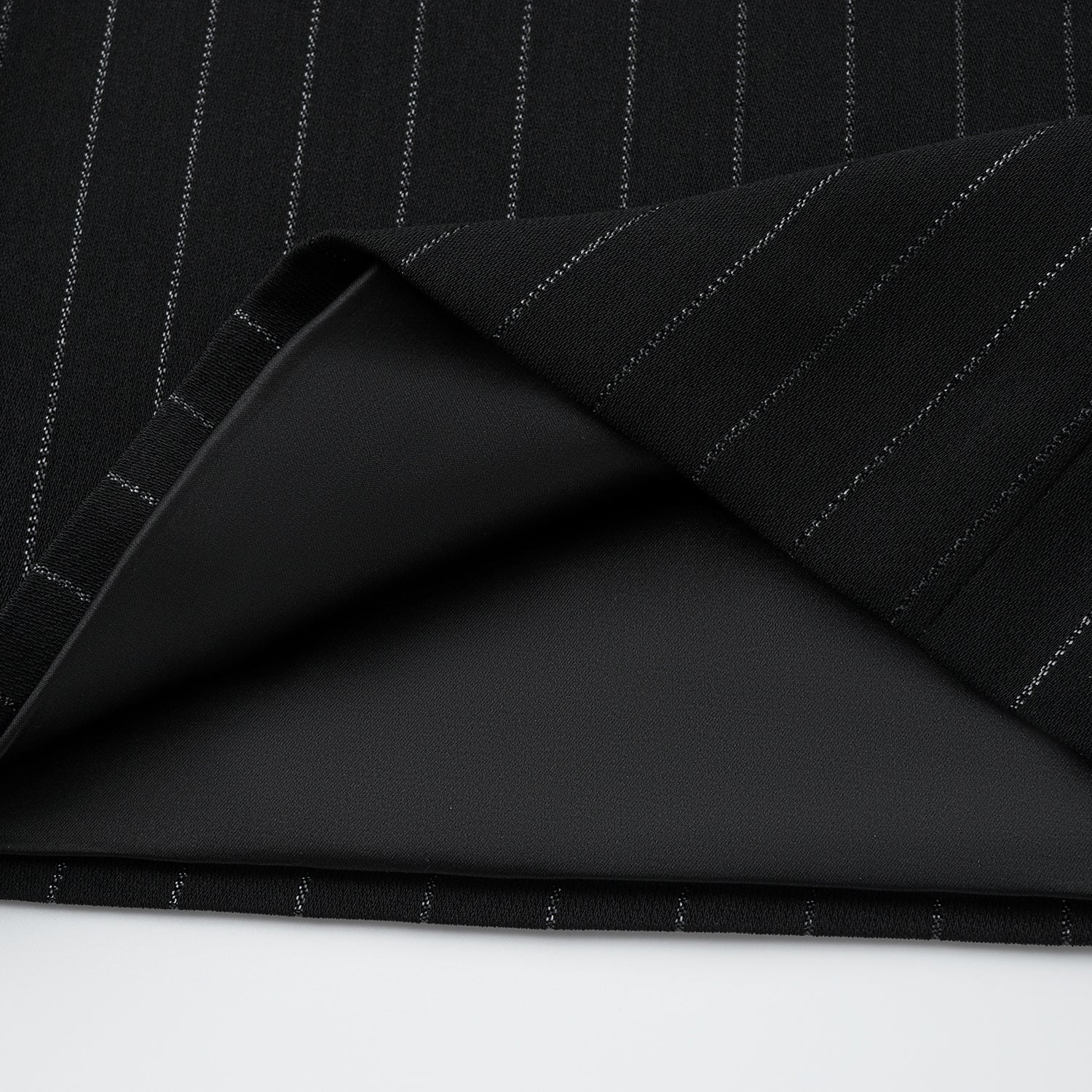 "Speak Sleek." 銀織工藝直條西裝喇叭褲—Shadow Rhythm沉光輕序