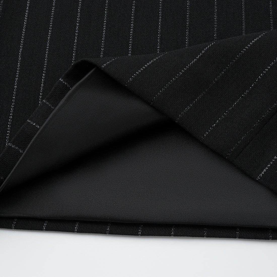 "Speak Sleek." 銀織工藝直條西裝喇叭褲—Shadow Rhythm沉光輕序