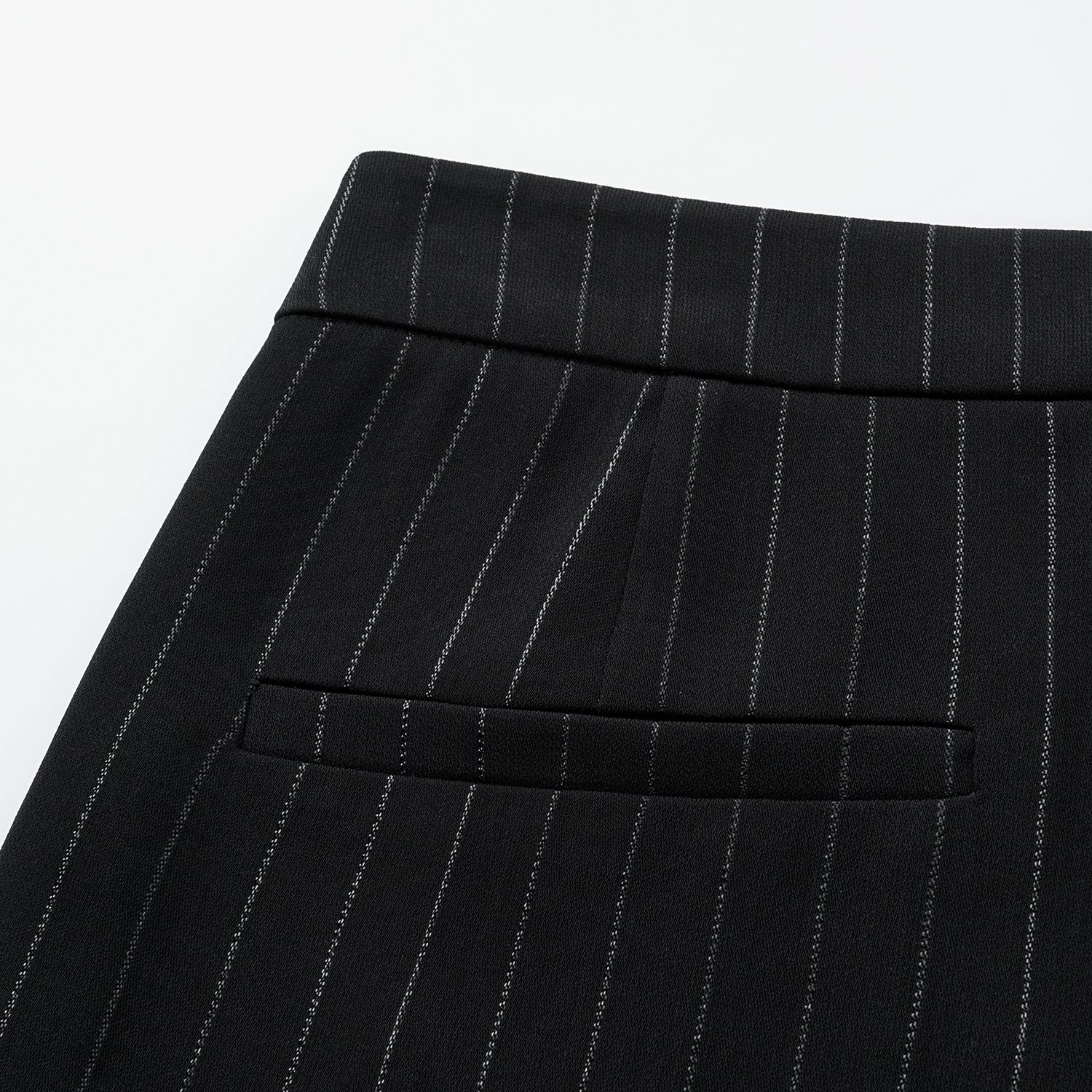 "Speak Sleek." 銀織工藝直條西裝喇叭褲—Shadow Rhythm沉光輕序