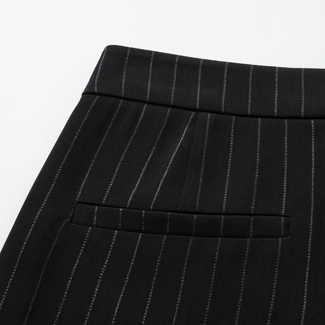 "Speak Sleek." 銀織工藝直條西裝喇叭褲—Shadow Rhythm沉光輕序