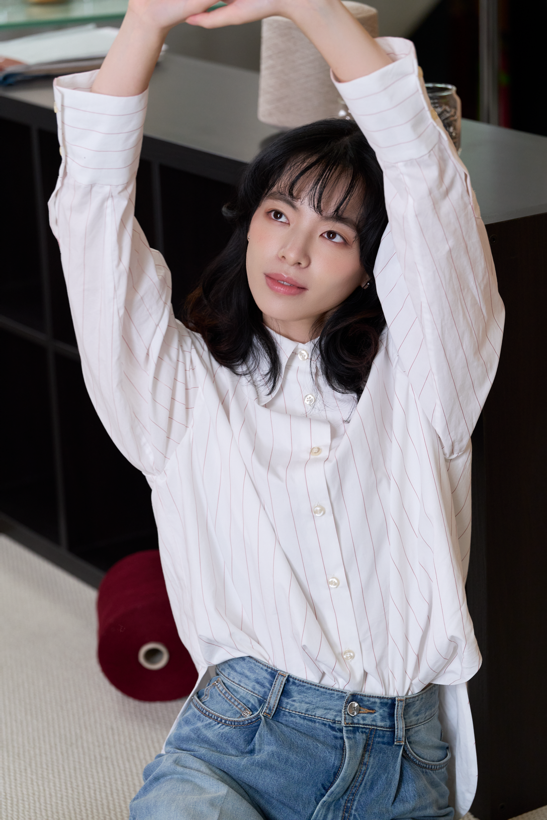 “條紋隨筆 Notes in Stripes” 義大利純棉細條紋 Oversized 襯衫