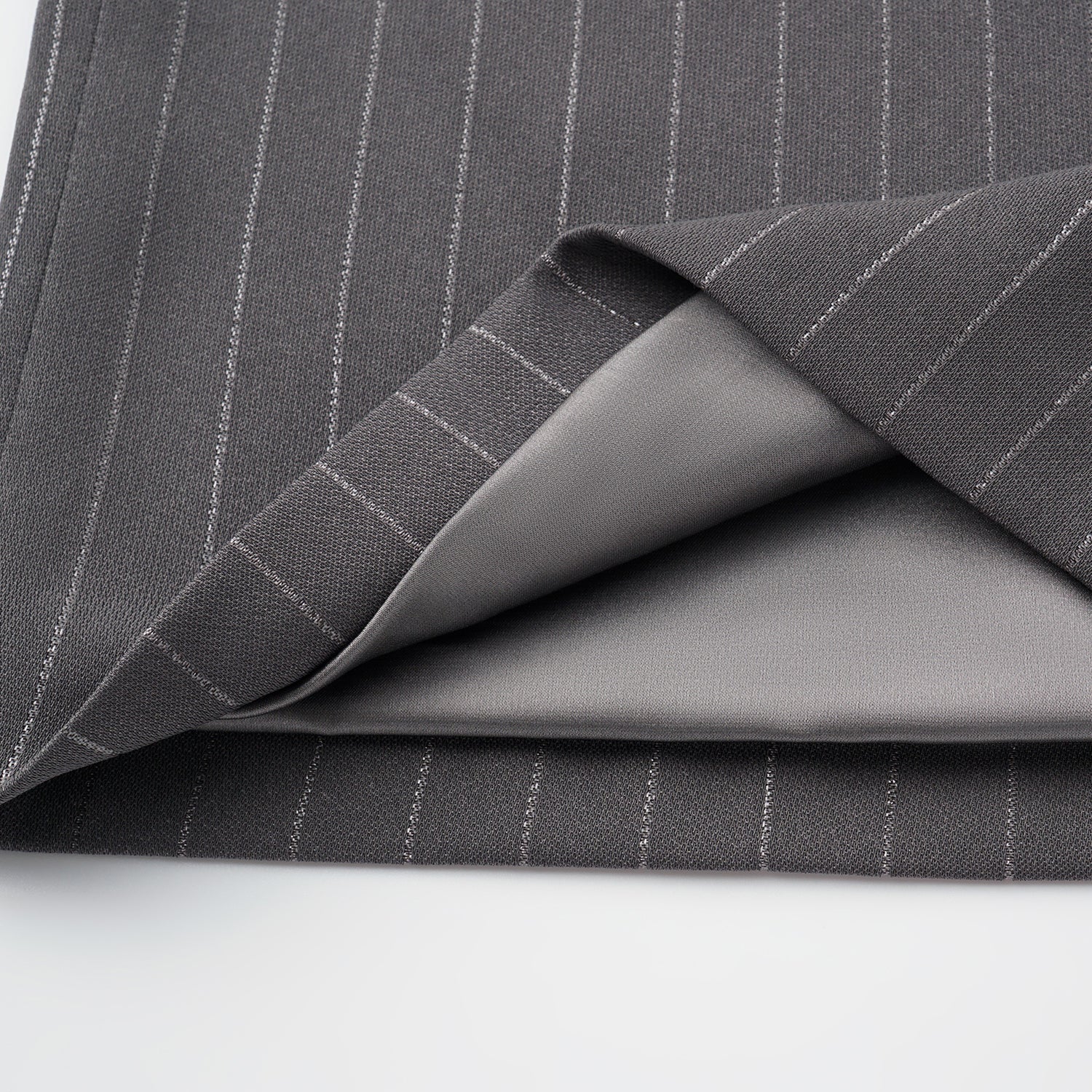 "Speak Sleek." 銀織工藝直條西裝長褲—Urban Reverie藝境漫游