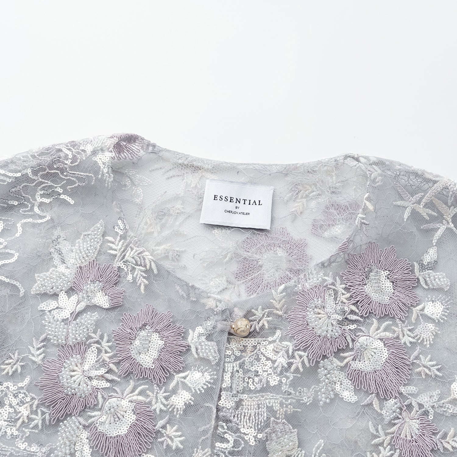 "Imperial Garden Teatime"點景白描奢華珠繡輕國風蕾絲Oversized罩衫—Woven Breeze聽風絮