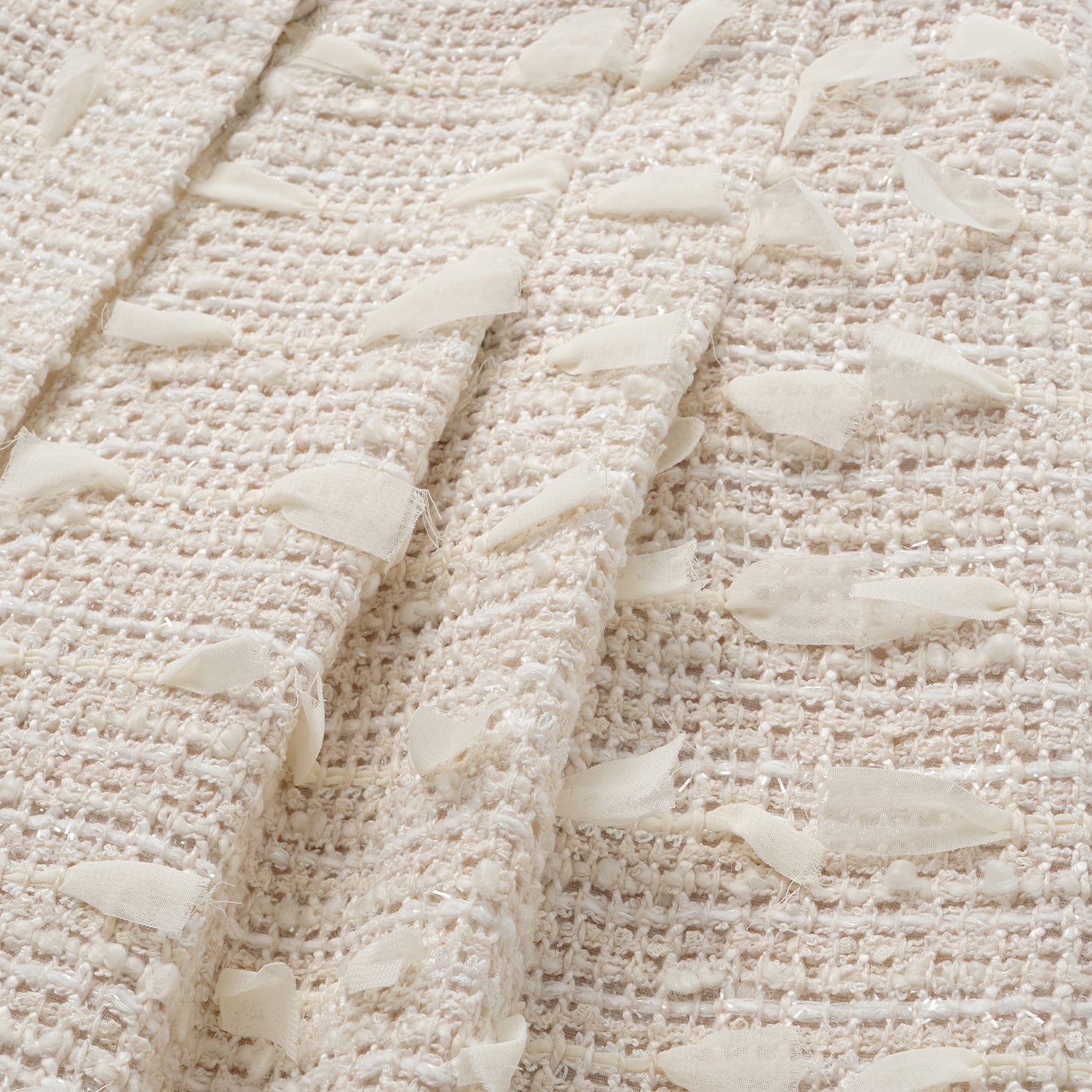 “春意” 輕薄花呢寬褲—茶白聽風