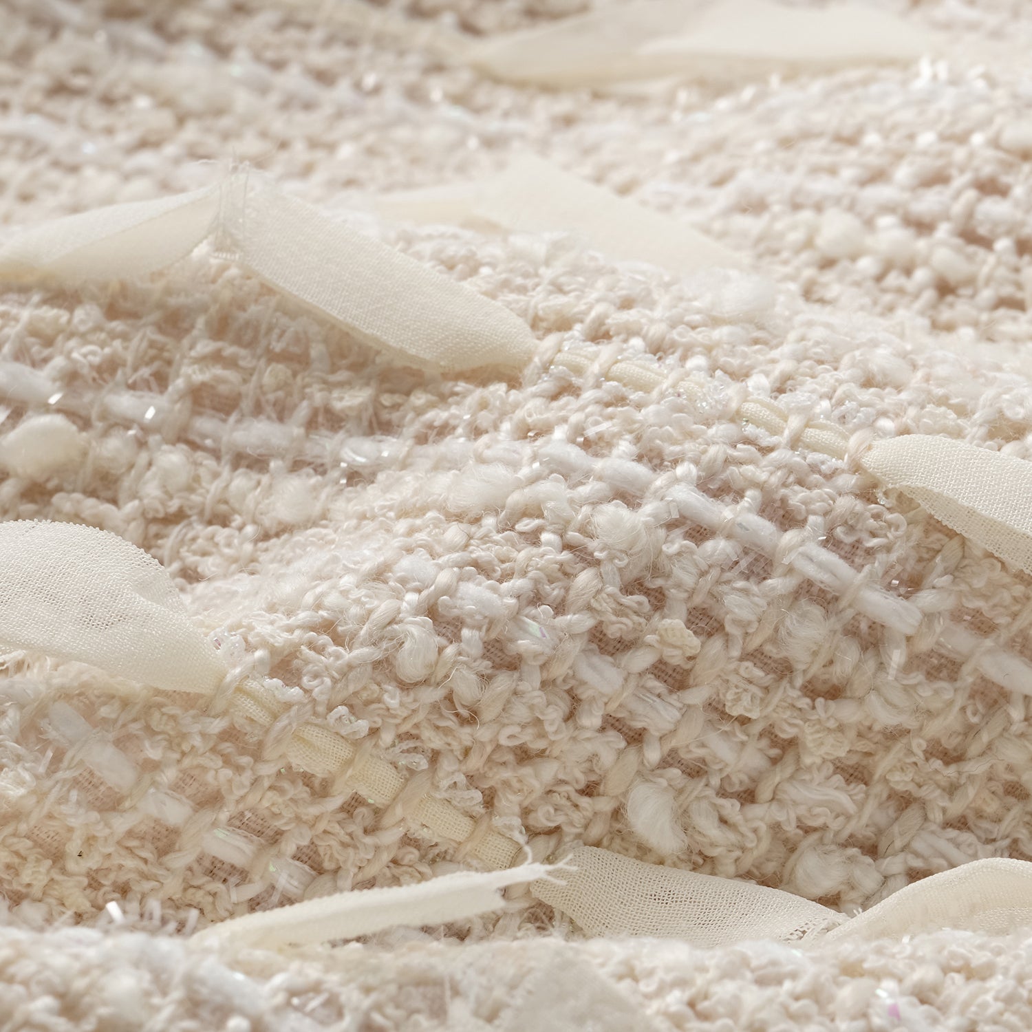 “春意” 輕薄花呢寬褲—茶白聽風