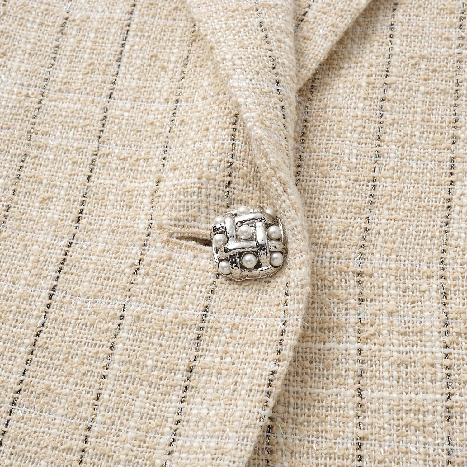 "Westminster Weekdays" 輕薄花呢oversized西裝外套—Vanilla Soufflé