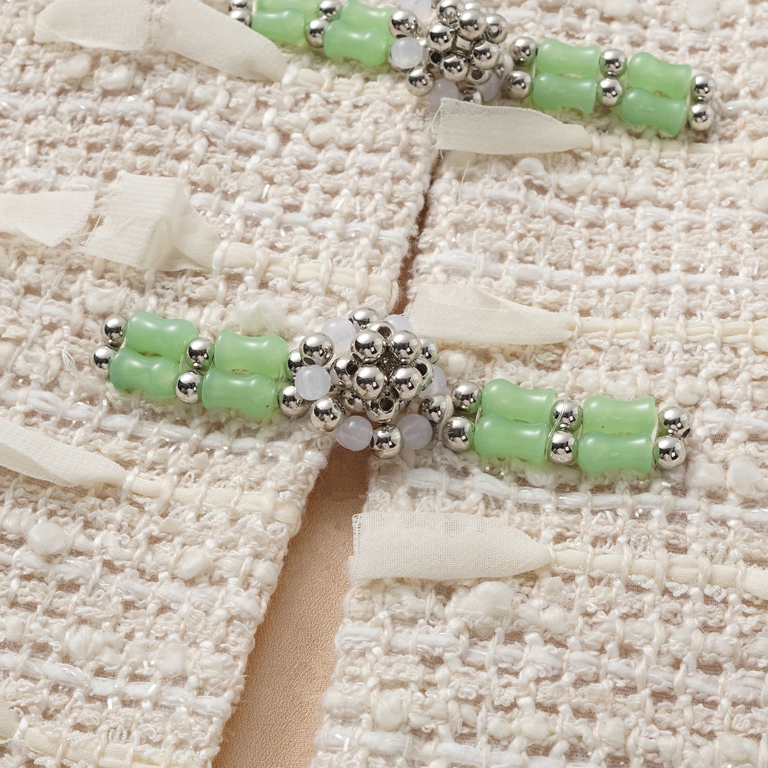 “春意” 輕薄花呢立體剪裁輕國風馬甲上衣—茶白聽風