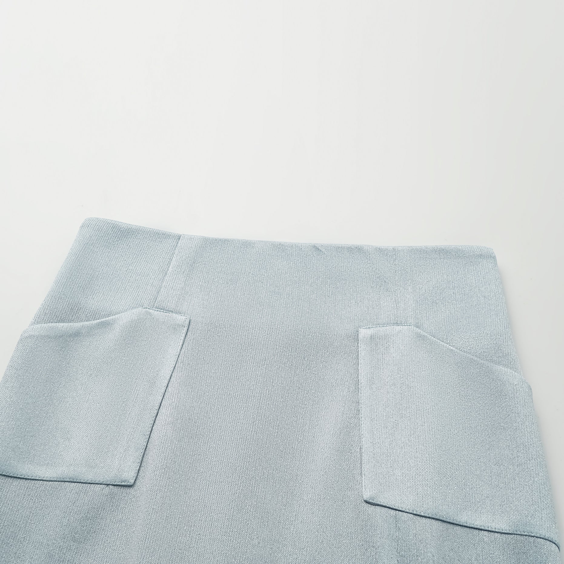 “Easy Go Chic” 醋酸針織面料鉛筆裙 — 淺藍