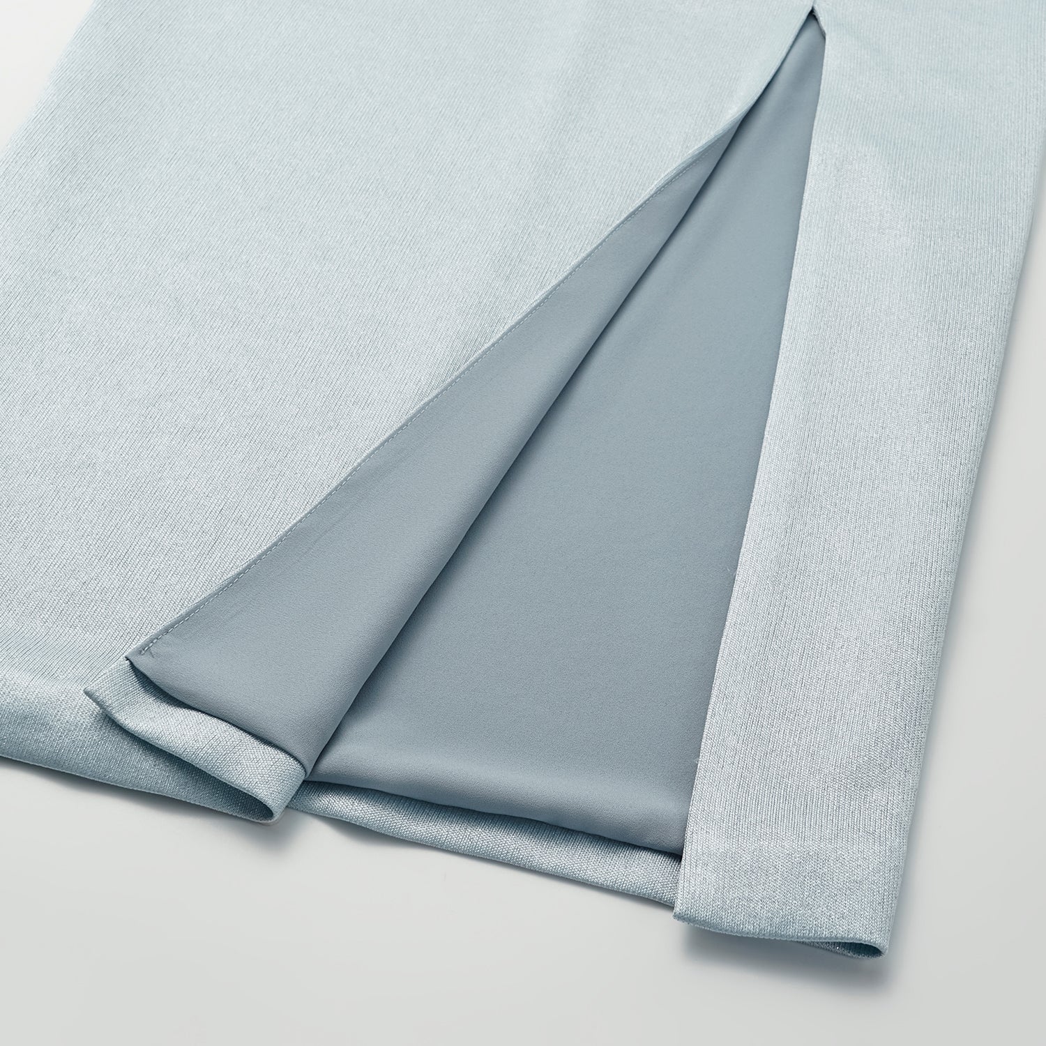 “Easy Go Chic” 醋酸針織面料鉛筆裙 — 淺藍