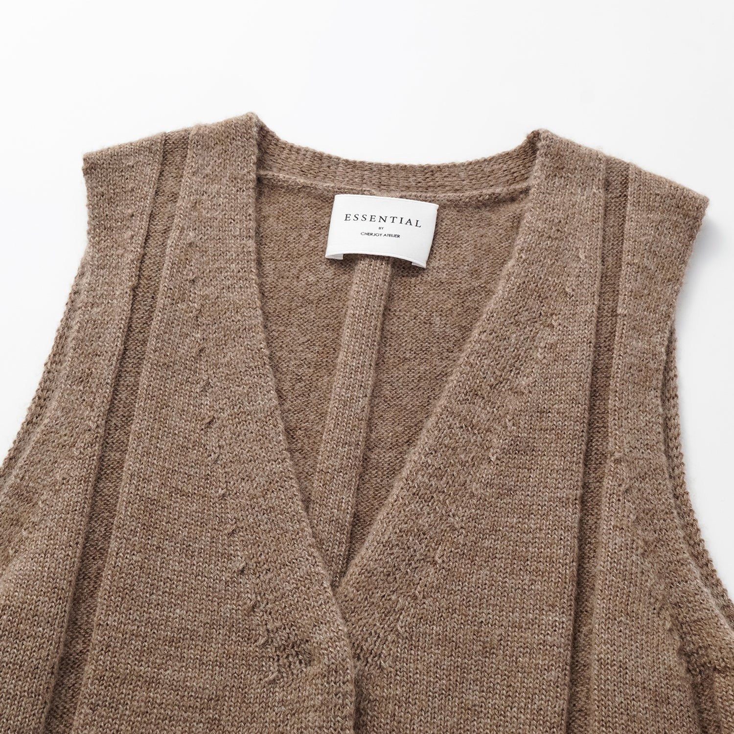 “Autumn Diary” 100%Cashmere V領背心—Earl Gray