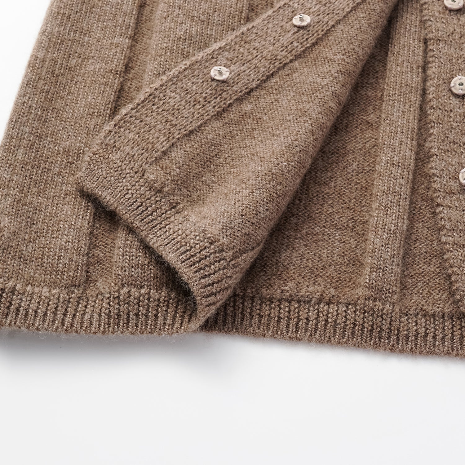 “Autumn Diary” 100%Cashmere V領背心—Earl Gray