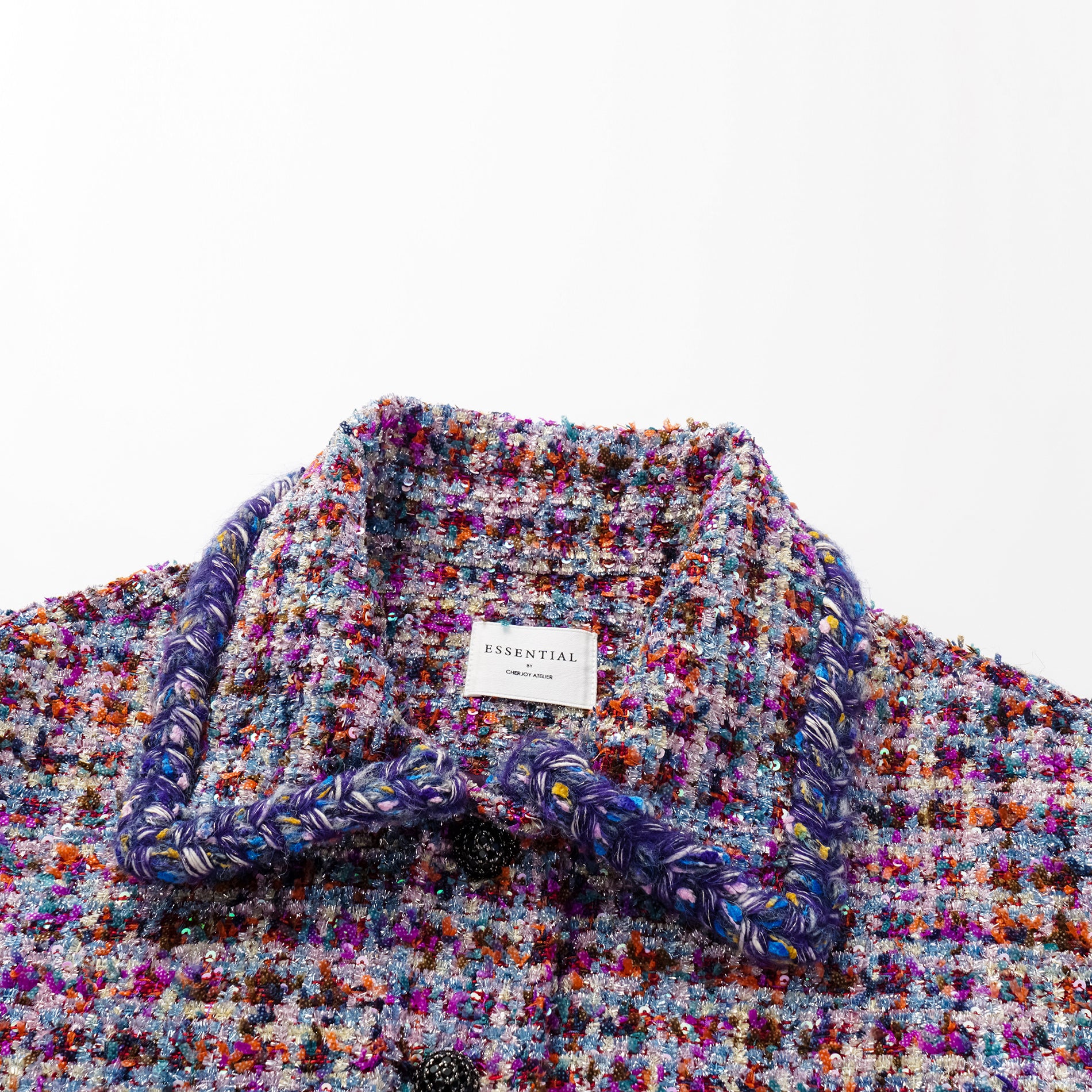 "Tokyo'Hours" Oversized Tweed Jacket—Blueberry cupcake