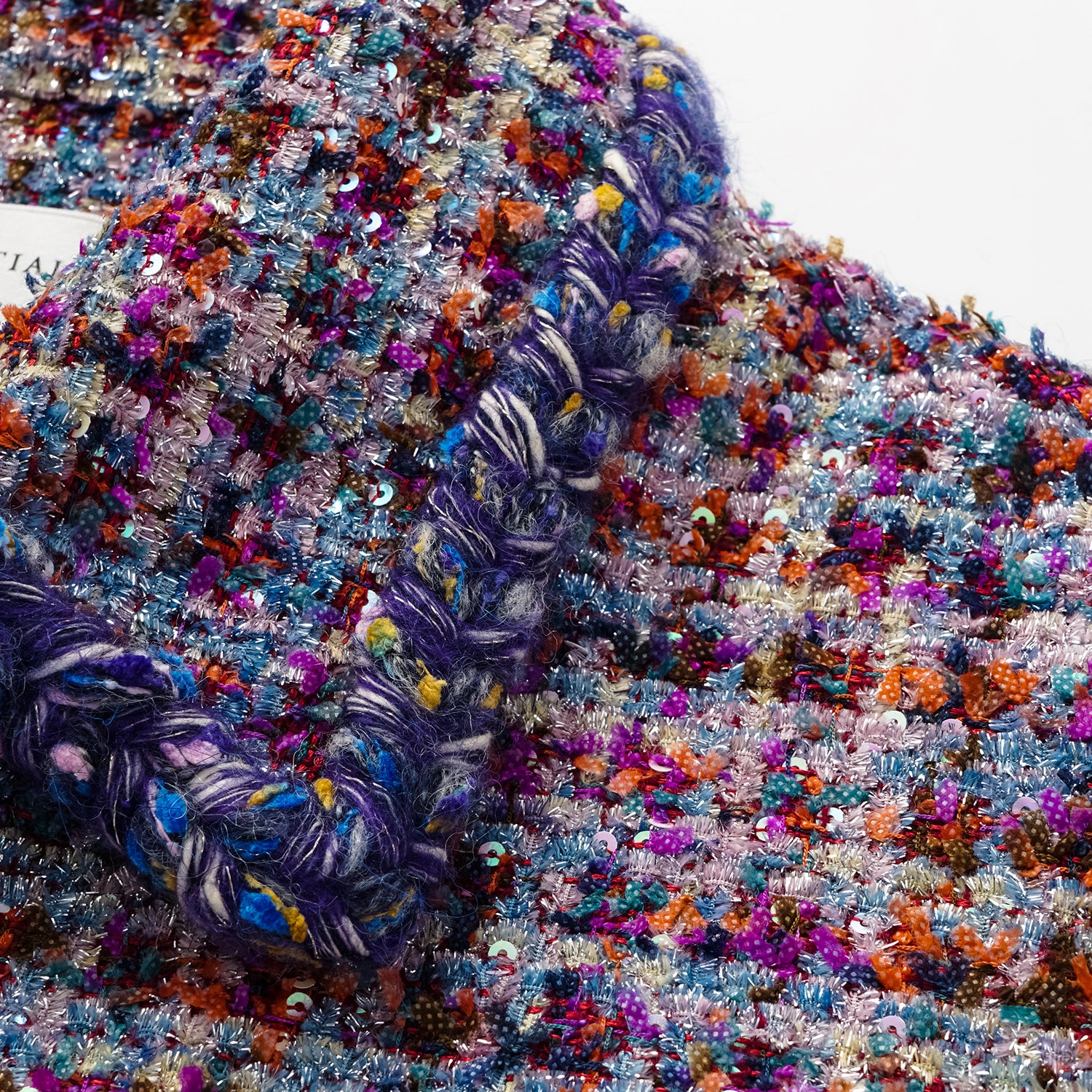 "Tokyo'Hours" Oversized Tweed Jacket—Blueberry cupcake