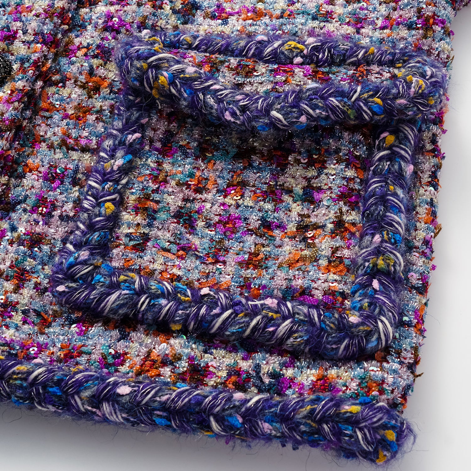 "Tokyo'Hours" Oversized Tweed Jacket—Blueberry cupcake