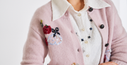 “You are my apple 小蘋果” 100% Cashmere 手工立體珠繡亮片針織外套